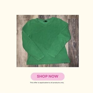 Lands' End Green V-Neck Top